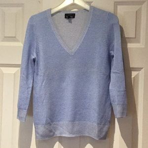 J Crew Italian cashmere v neck 3/4 sleeve sweater
